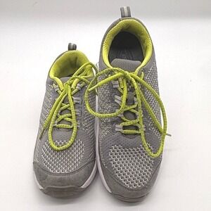 Orthofeet BioFit Sneakers Women 7.5 Gray Lime Green Walking Shoes 987 Orthopedic